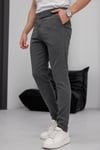 Erkek Füme Slim Fit Dar Kesim Likralı Yan Cep Bilek Boy Düz Kumaş Pantolon