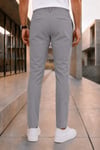 Erkek Füme Slim Fit Likralı Beli Lastikli Bağcıklı Yan Cep Jogger Kumaş Pantolon
