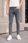 Erkek Füme Slim Fit Likralı Dar Paça Lazerli Kot Pantolon