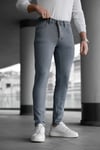 Erkek Füme Slim Fit Likralı Dar Paça Lazerli Kot Pantolon