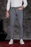 Erkek Füme Slim Fit Likralı Dar Paça Lazerli Kot Pantolon