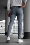 Erkek Füme Slim Fit Likralı Dar Paça Lazerli Kot Pantolon