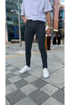 Erkek Füme Slim Fit Likralı Jean Pantolon