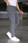 Erkek Füme Slim Fit Likralı Jean Pantolon