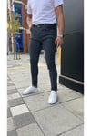 Erkek Füme Slim Fit Likralı Jean Pantolon