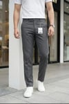 Erkek Füme Slim Fit Likralı Yan Cep Bilek Boy Düz Kumaş Pantolon