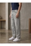 Erkek Gri Baggy Fit Geniş Kesim Jean Pantolon