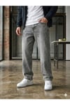 Erkek Gri Baggy Fit Geniş Kesim Jean Pantolon