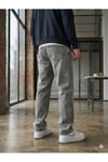 Erkek Gri Baggy Fit Geniş Kesim Jean Pantolon