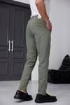 Erkek Haki Slim Fit Likralı Beli Lastikli Bağcıklı Yan Cep Jogger Kumaş Pantolon