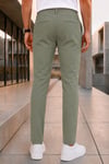 Erkek Haki Slim Fit Likralı Beli Lastikli Bağcıklı Yan Cep Jogger Kumaş Pantolon