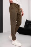 Erkek Kahverengi Slim Fit Likralı Armür Desenli Casual Pantolon