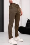 Erkek Kahverengi Slim Fit Likralı Armür Desenli Casual Pantolon