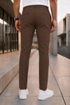 Erkek Kahverengi Slim Fit Likralı Beli Lastikli Bağcıklı Yan Cep Jogger Kumaş Pantolon