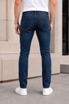 Erkek Kahverengi Slim Fit Tintli Lazerli Likralı Jean Pantolon