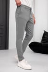 Erkek Koyu Gri Slim Fit Likralı Armür Desenli Casual Pantolon