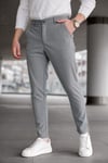 Erkek Koyu Gri Slim Fit Likralı Armür Desenli Casual Pantolon