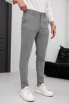 Erkek Koyu Gri Slim Fit Likralı Armür Desenli Casual Pantolon