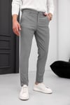 Erkek Koyu Gri Slim Fit Likralı Armür Desenli Casual Pantolon