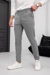 Erkek Koyu Gri Slim Fit Likralı Armür Desenli Casual Pantolon