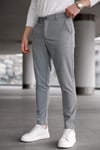 Erkek Koyu Gri Slim Fit Likralı Armür Desenli Casual Pantolon