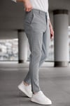 Erkek Koyu Gri Slim Fit Likralı Armür Desenli Casual Pantolon
