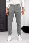 Erkek Koyu Gri Slim Fit Likralı Armür Desenli Casual Pantolon