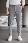 Erkek Koyu Gri Slim Fit Likralı Armür Desenli Casual Pantolon