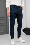 Erkek Lacivert Slim Fit Likralı Armür Desenli Casual Pantolon