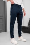 Erkek Lacivert Slim Fit Likralı Armür Desenli Casual Pantolon