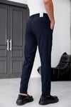 Erkek Lacivert Slim Fit Likralı Beli Lastikli Bağcıklı Yan Cep Jogger Kumaş Pantolon