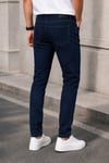 Erkek Lacivert Slim Fit Likralı Dar Paça Kot Pantolon