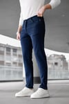 Erkek Lacivert Slim Fit Likralı Jean Pantolon