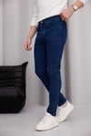 Erkek Mavi Slim Fit Likralı Dar Paça Kot Pantolon