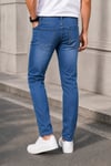 Erkek Mavi Slim Fit Likralı Dar Paça Kot Pantolon