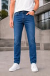 Erkek Mavi Slim Fit Likralı Jean Pantolon