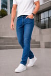 Erkek Mavi Slim Fit Likralı Jean Pantolon