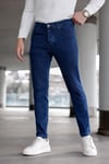 Erkek Mavi Slim Fit Likralı Jean Pantolon
