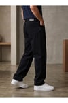 Erkek Siyah Baggy Fit Geniş Kesim Jean Pantolon