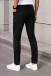 Erkek Siyah Kimyasallı Slim Fit Likralı Dar Paça Kot Pantolon