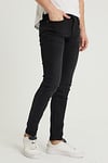 Erkek Siyah Kimyasallı Slim Fit Likralı Dar Paça Kot Pantolon