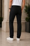 Erkek Siyah Regular Fit Düz Paça Kot Pantolon