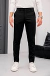 Erkek Siyah Slim Fit Likralı Armür Desenli Casual Pantolon