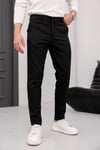 Erkek Siyah Slim Fit Likralı Armür Desenli Casual Pantolon