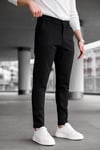Erkek Siyah Slim Fit Likralı Armür Desenli Casual Pantolon