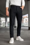 Erkek Siyah Slim Fit Likralı Armür Desenli Casual Pantolon