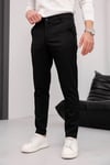 Erkek Siyah Slim Fit Likralı Armür Desenli Casual Pantolon