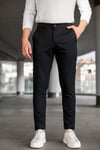 Erkek Siyah Slim Fit Likralı Armür Desenli Casual Pantolon