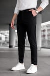 Erkek Siyah Slim Fit Likralı Armür Desenli Casual Pantolon
