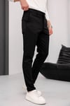 Erkek Siyah Slim Fit Likralı Armür Desenli Casual Pantolon